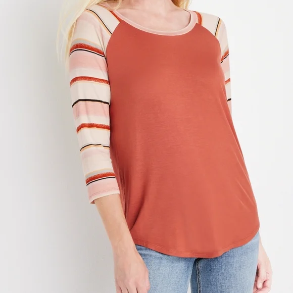 Maurices 24/7 Flawless Striped Sleeve Top XL | Comfy & Chic Everyday Style 👚 - Picture 6 of 6